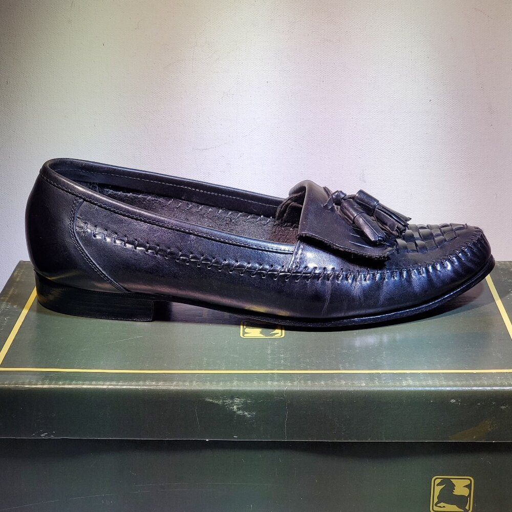 VINTAGE ***RARE*** R J COLT SAN REMO BLACK KILTIE TASSEL SLIP ON LOAFERS 1990'S - Picture 3 of 7